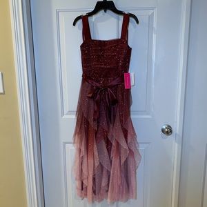 Beautiful ombre wine colored semi-formal dress